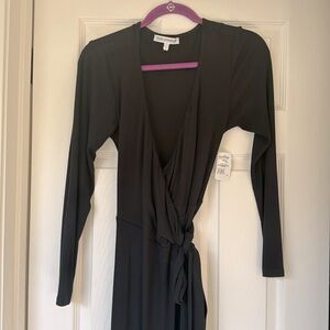 NWT Good American Ribbed Wrap Dress